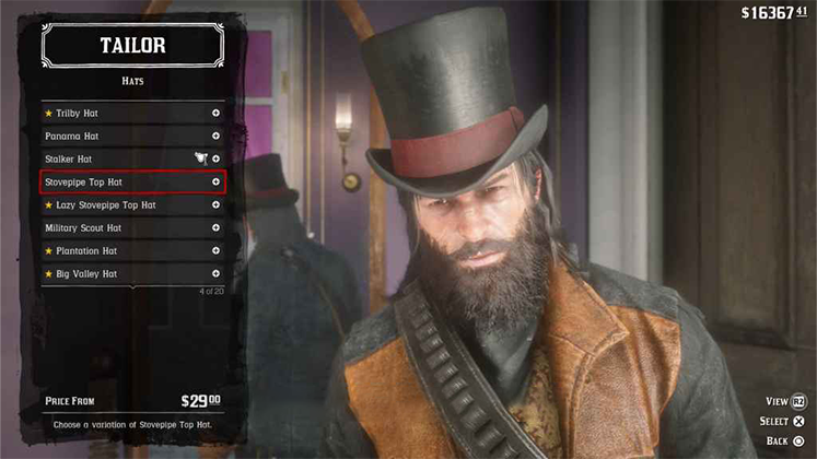 کلاه Stovepipe Top Hat در Red Dead Redemption 2