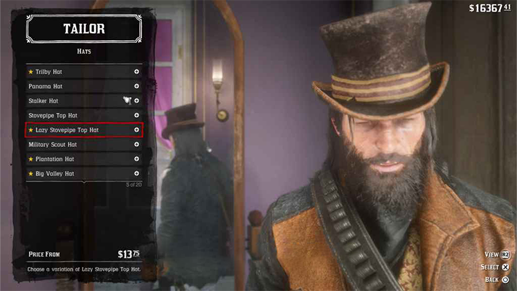 کلاه Lazy Stovepipe Top Hat در Red Dead Redemption 2