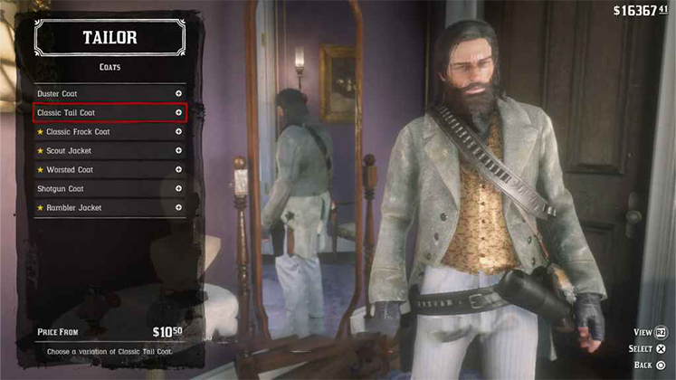 کت Classic Tail Coat در Red Dead Redemption 2