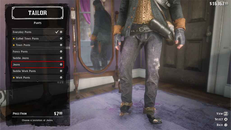شلوار Jeans در Red Dead Redemption 2