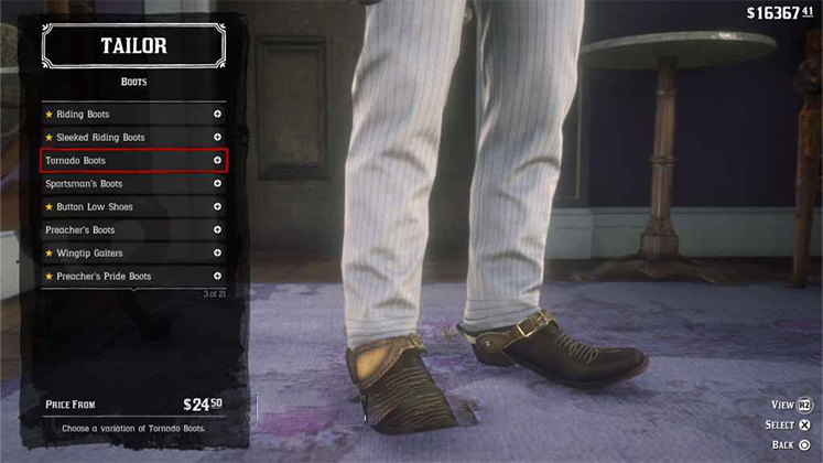 چکمه Tornado Boots در Red Dead Redemption 2