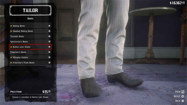 چکمه Button Low Shoes در Red Dead Redemption 2