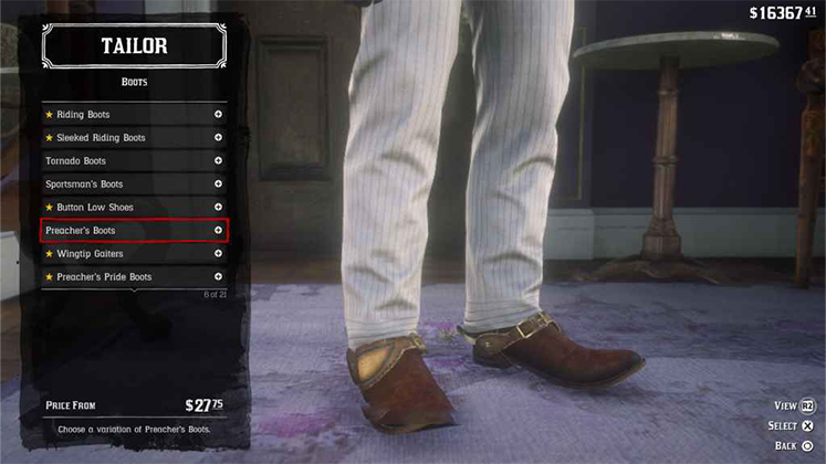 چکمه Preacher's Boots در Red Dead Redemption 2