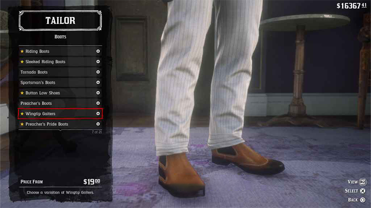 چکمه Wingtip Gaiters در Red Dead Redemption 2