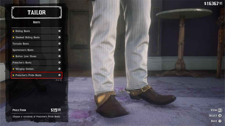 چکمه Preacher&rsquo;s Pride Boots در Red Dead Redemption 2