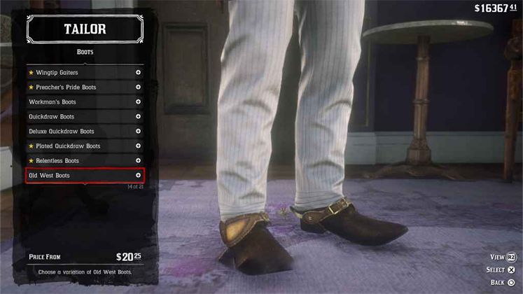 چکمه Old West Boots در Red Dead Redemption 2