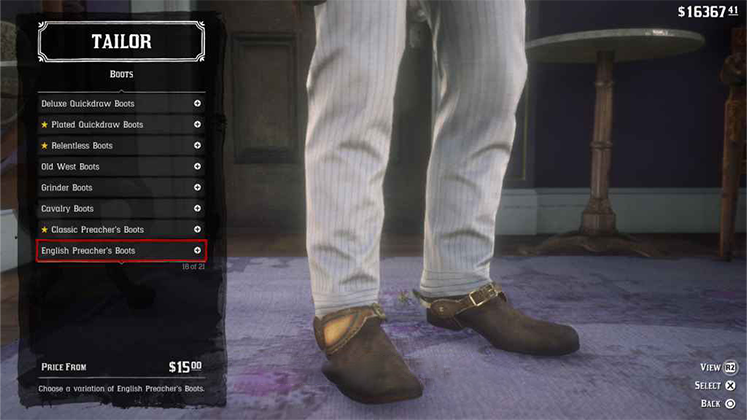 چکمه English Preacher's Boots در Red Dead Redemption 2