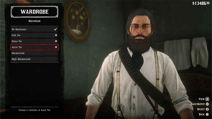 پوشش گردن Ascot Tie در Red Dead Redemption 2