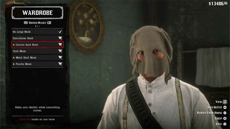 ماسک&zwnj; Canvas Sack Hood در Red Dead Redemption 2