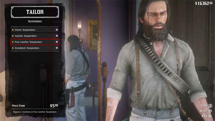 بند شلوار Fine Leather Suspenders در Red Dead Redemption 2