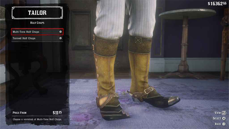 نیم&zwnj;ساق&zwnj; Multi-Tone Half Chaps در Red Dead Redemption 2