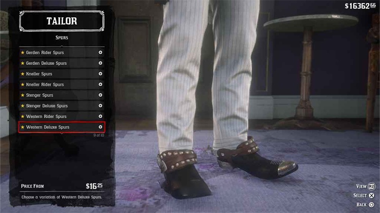 خار چکمه Western Deluxe Spurs در Red Dead Redemption 2