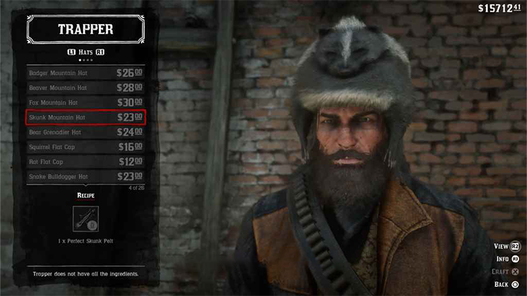 لباس&zwnj; حیوانی Skunk Mountain Hat در رد دد ریدمپشن 2
