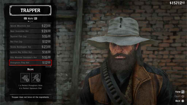 لباس&zwnj; حیوانی Pronghorn Flop Hat در Red Dead Redemption 2