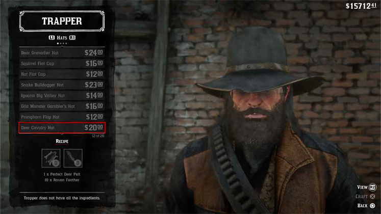 لباس&zwnj; حیوانی Deer Cavalry در Red Dead Redemption 2