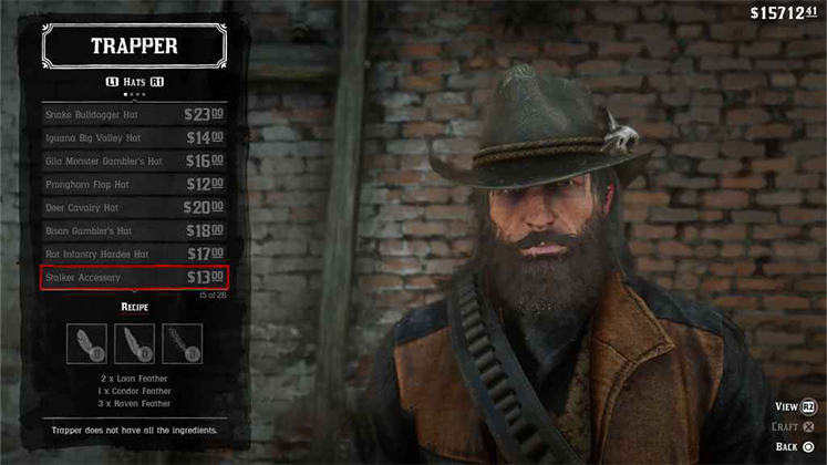 لباس&zwnj; حیوانی Stalker Accessory در Red Dead Redemption 2