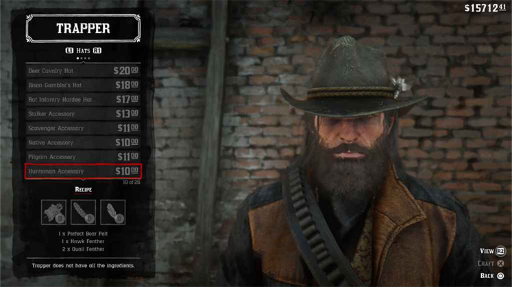 لباس&zwnj; حیوانی Huntsman Accessory در Red Dead Redemption 2
