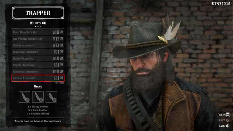 لباس&zwnj; حیوانی Pioneer Accessory در Red Dead Redemption 2