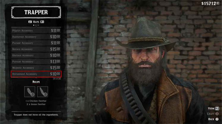 لباس&zwnj; حیوانی Homestead Accessory در Red Dead Redemption 2