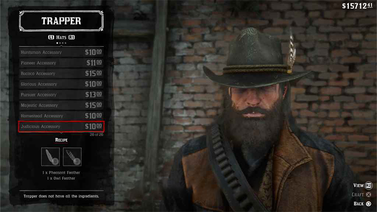 لباس&zwnj; حیوانی Judicious Accessory در Red Dead Redemption 2